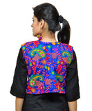 Cotton Kutchi Embroidered Short Jacket/Koti/Shrug (Keri Allover) BLUE - KJK04