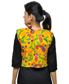 Cotton Kutchi Embroidered Short Jacket/Koti/Shrug (Keri Allover) YELLOW - KJK05