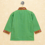 Kutchi Emboidered Kurta Pajama for Boys - Green