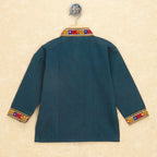 Kutchi Emboidered Kurta Pajama for Boys - Teal