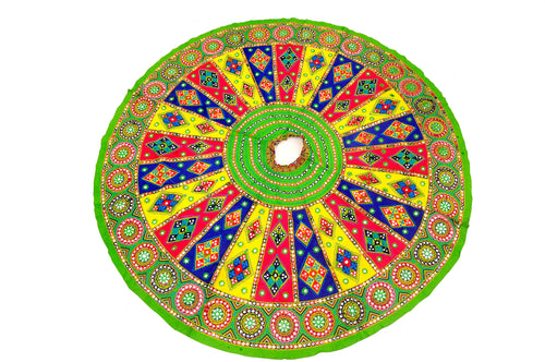 Banjara India Cotton Long Flair Aari Embroidery Kutch Work (Lehenga Choli) Chaniya Choli Set with Dupatta-KAJU03