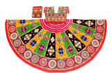 Banjara India Cotton Long Flair Aari Embroidery Kutch Work (Lehenga Choli) Chaniya Choli Set with Dupatta-KAJU05