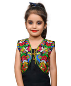 Black P. Cock Embroidered Jacket For Kids-Kids