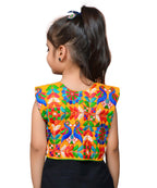 Yellow P. Cock Embroidered Jacket For Kids