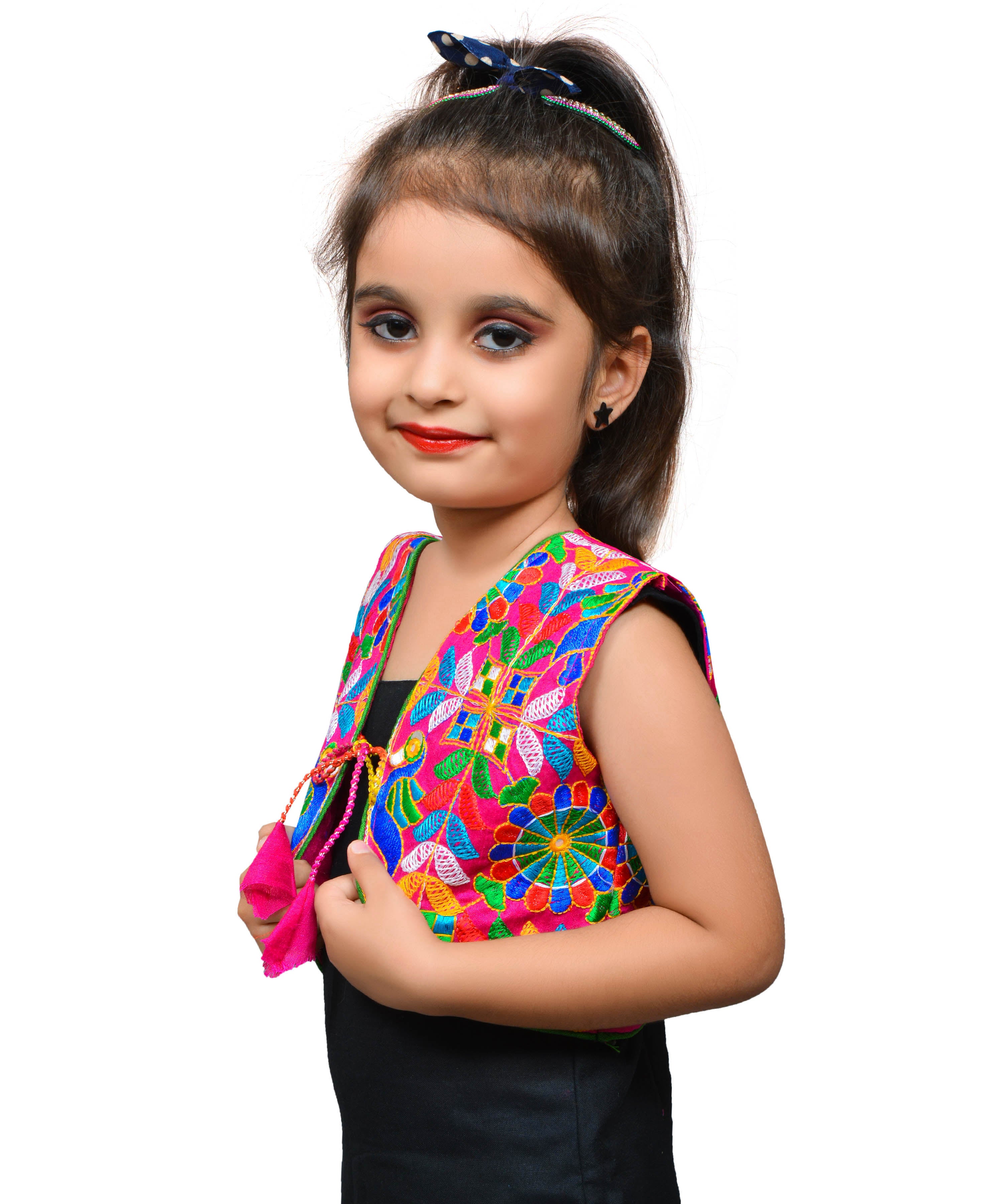 Pink P. Cock Embroidered Jacket For Kids