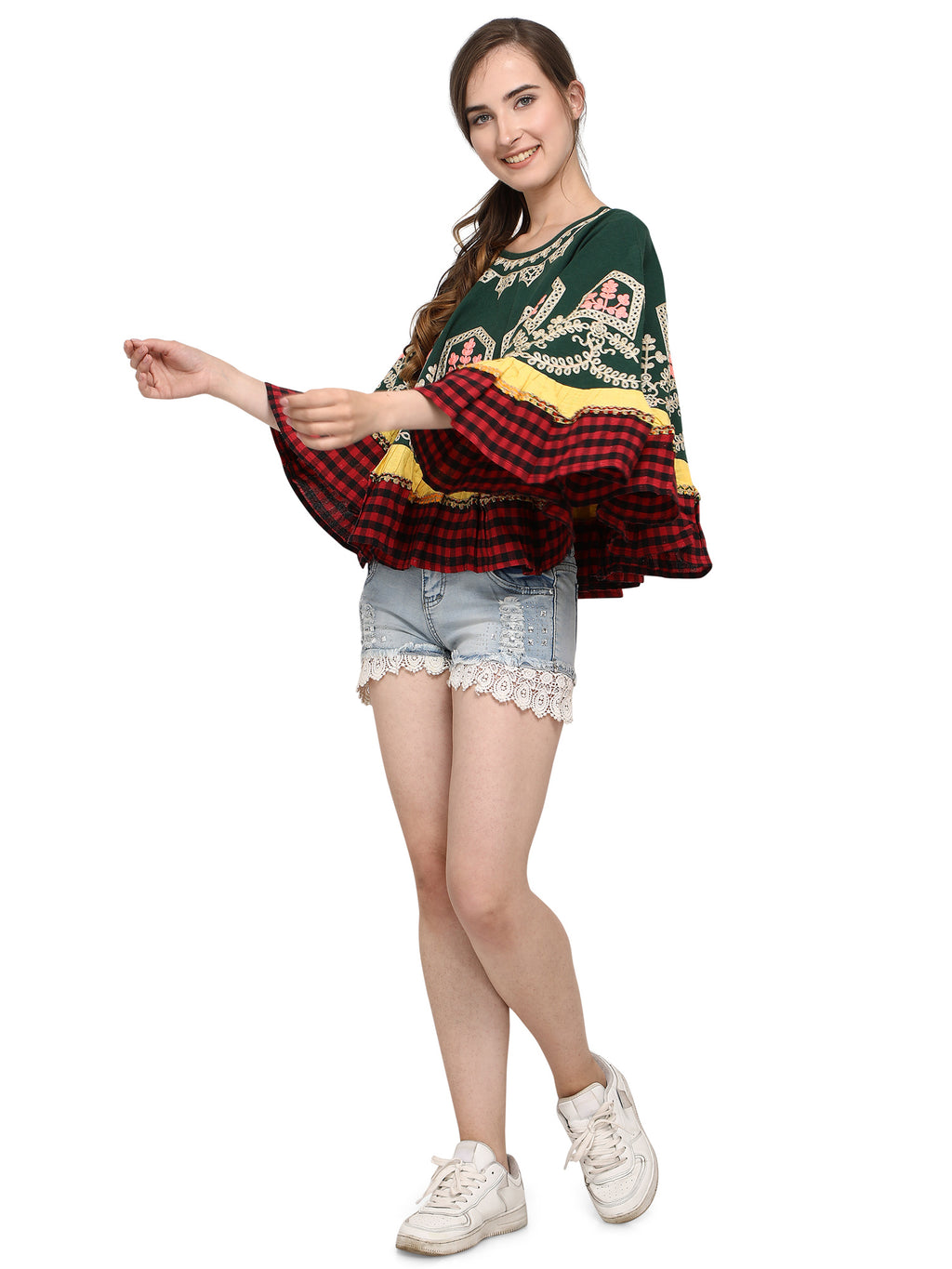 Boho Style Circular Winter Handloom Cotton Poncho (MF1204)