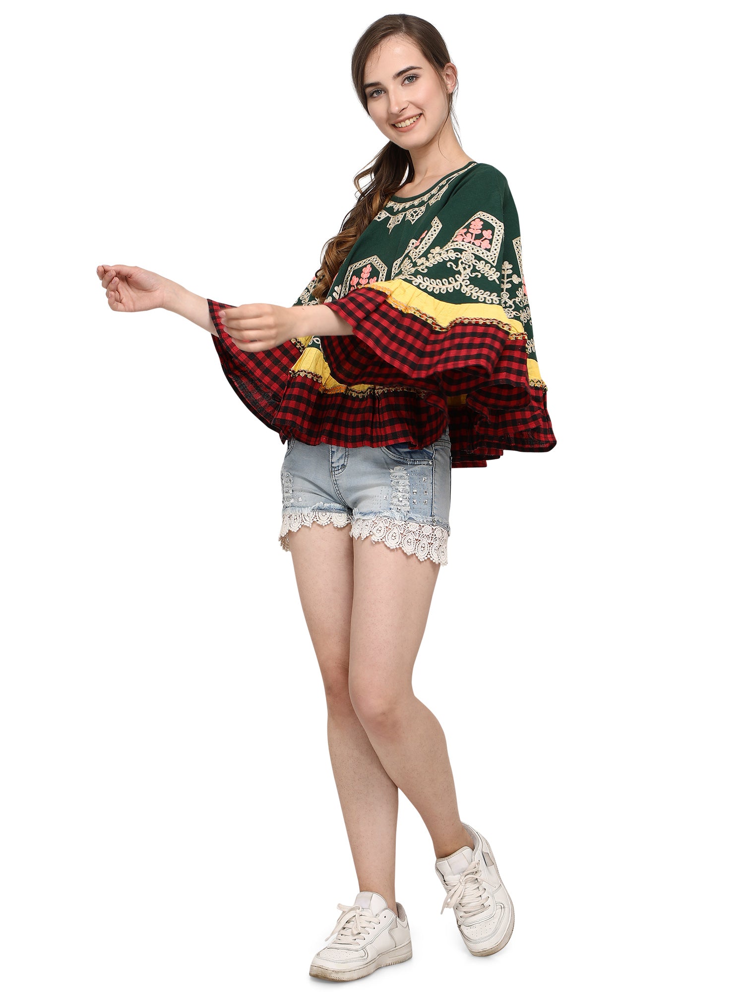Boho Style Circular Winter Handloom Cotton Poncho (MF1204)