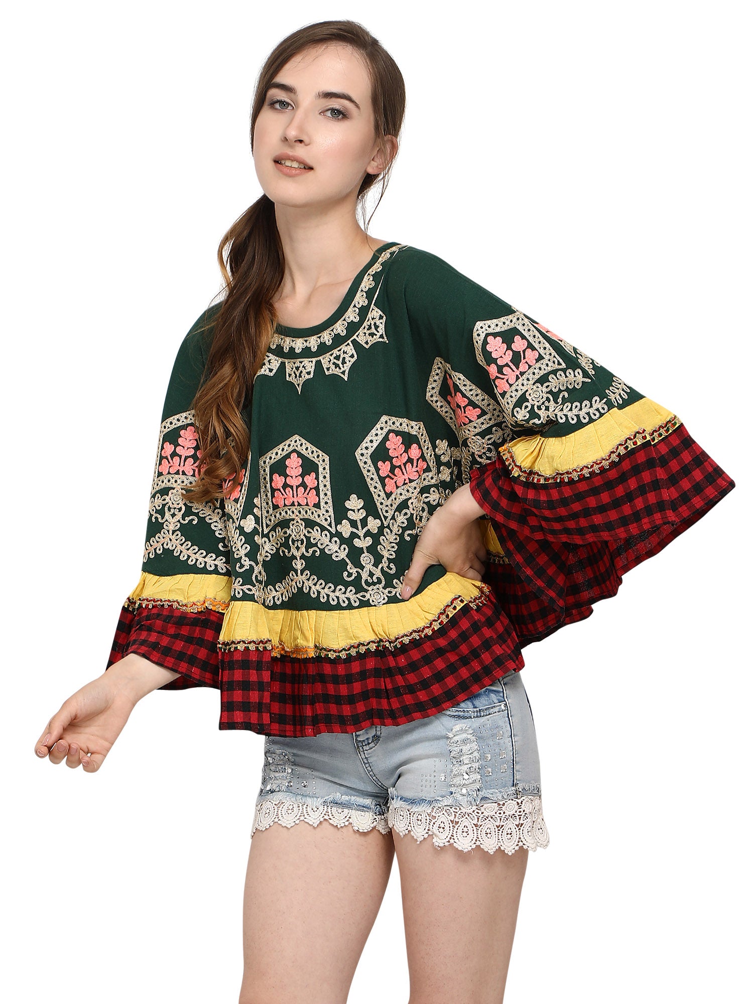 Boho Style Circular Winter Handloom Cotton Poncho (MF1204)