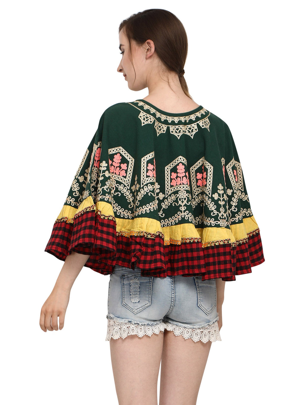 Boho Style Circular Winter Handloom Cotton Poncho (MF1204)