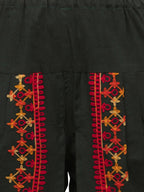 Deep green and orange rajathani dhingli couple embroidered kedia and tulip pants set (MF1501)