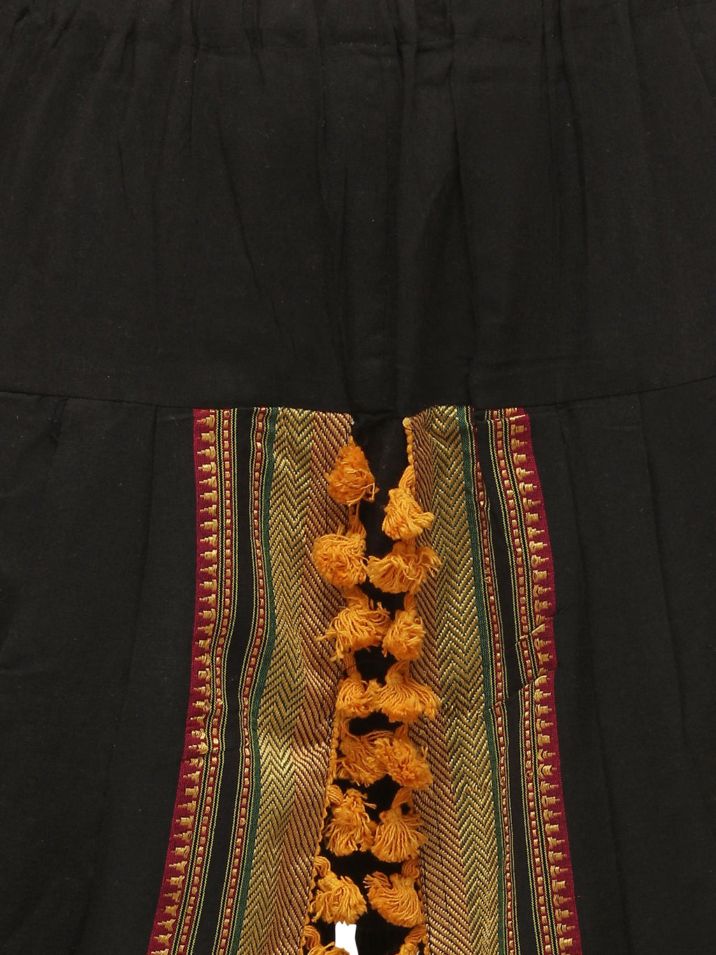 Black yellow unique Handloom Cotton  kedia with baby yoke and pants set (MF8004)