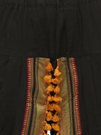Black yellow unique Handloom Cotton  kedia with baby yoke and pants set (MF8004)