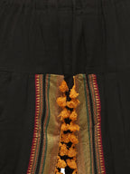 Black yellow unique Handloom Cotton  kedia with baby yoke and pants set (MF8004)