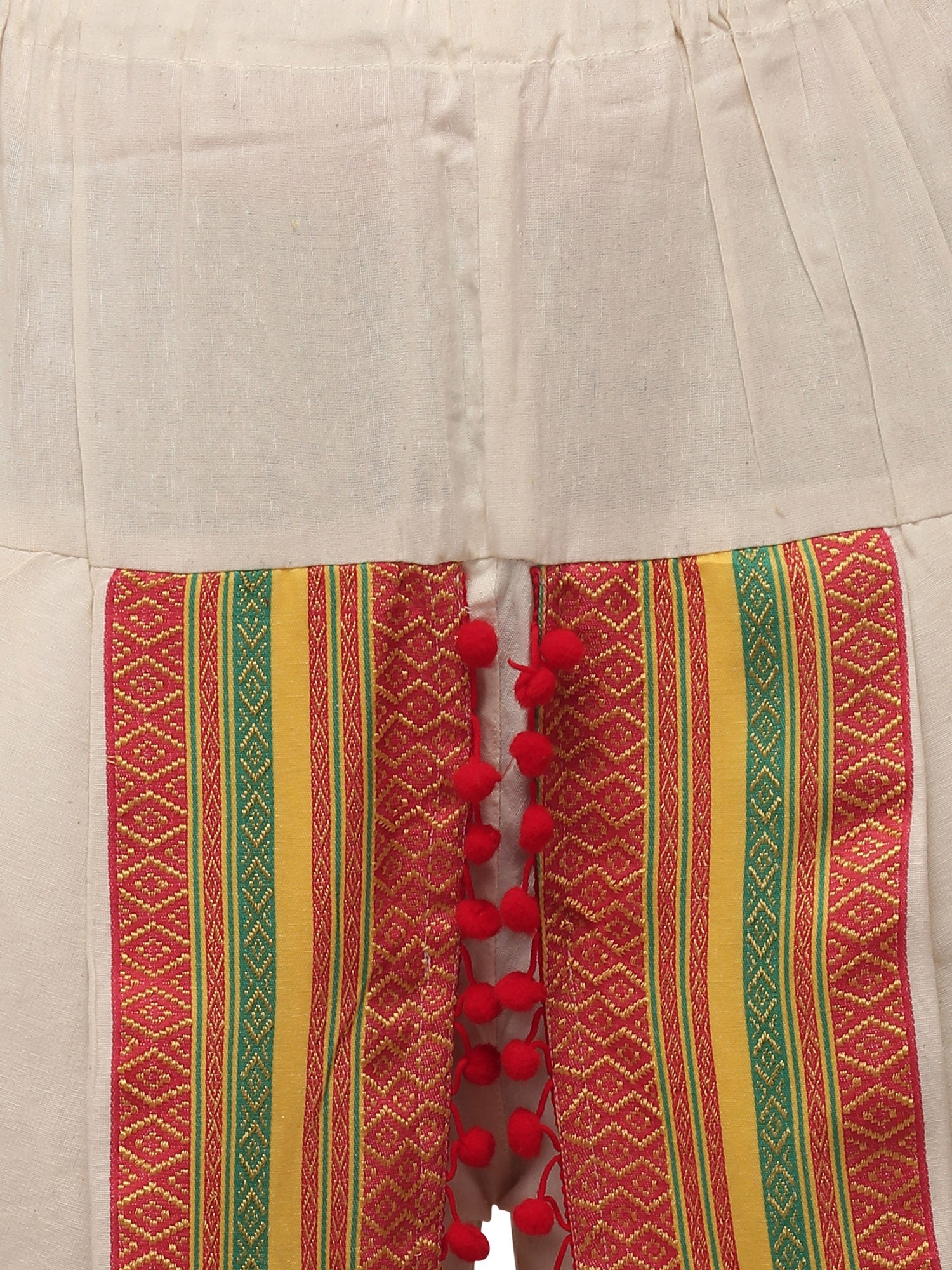 Orange angrakha pink frill kedia with off white bordered tulip pant (MF8009)