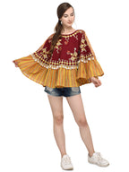 Deep Wine Mono Tone Lining Frill Photo With 3D Flowers (MF9000)