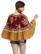 Deep Wine Mono Tone Lining Frill Photo With 3D Flowers (MF9000)