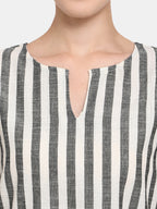 Grey Striped Long Nightsuit Set (MFNIGHT2535)