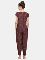 Deep wine Cotton Long Nightsuit Set (MFNIGHT2522)