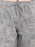 Grey Slub Cotton Long Nightsuit set (MFNIGHT2524)