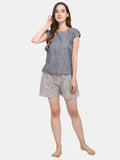 Striped Drop shoulder Short Nightsuit Set (MFNIGHT2527)
