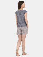 Striped Drop shoulder Short Nightsuit Set (MFNIGHT2527)