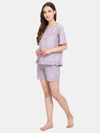 Lavender Cotton Short Nightsuit Set (MFNIGHT2529)