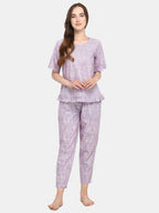 Lavender Cotton pajama Night Suit Set (MFNIGHT2530)