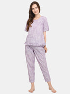 Lavender Cotton pajama Night Suit Set (MFNIGHT2530)