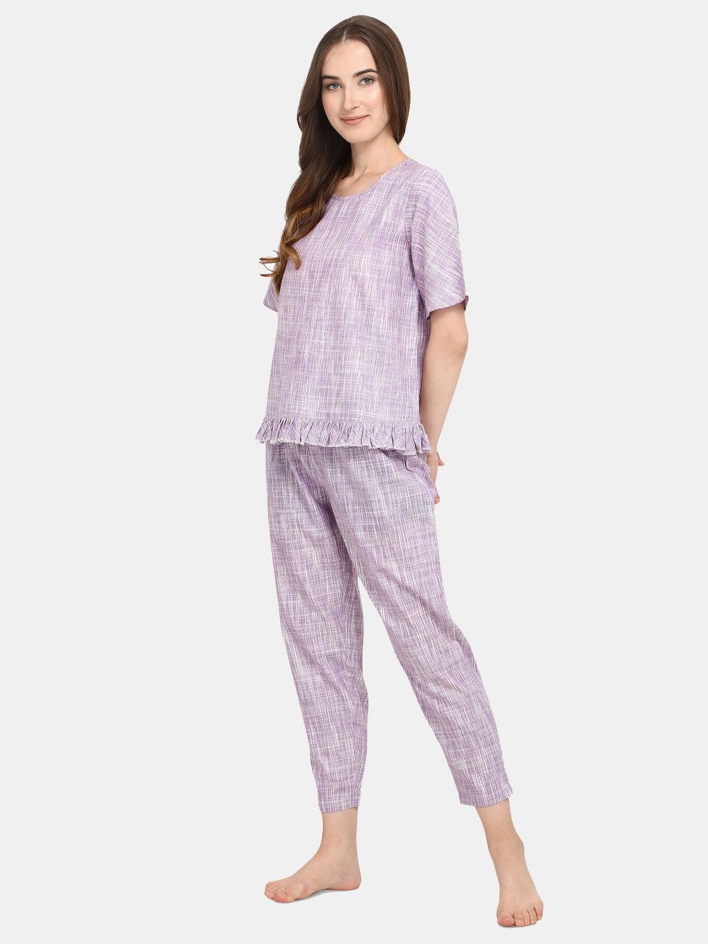Lavender Cotton pajama Night Suit Set (MFNIGHT2530)