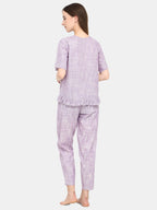 Lavender Cotton pajama Night Suit Set (MFNIGHT2530)