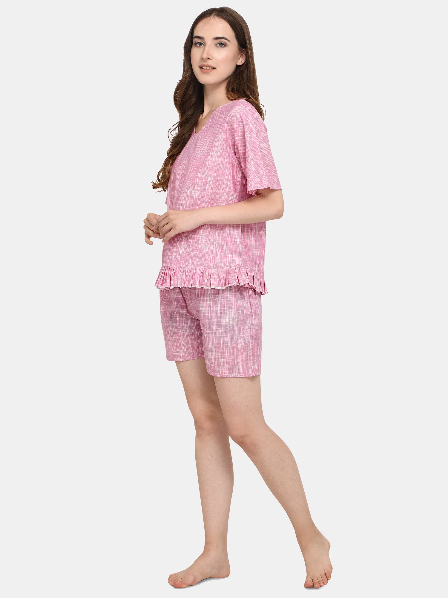 Baby Pink Short Nightsuit Set (MFNIGHT2531)