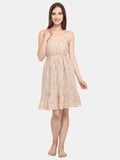 Beige Stripe Cotton Nighty (MFNIGHT2534)