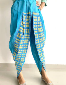 Turquoise Dhoti with zari embroidery (MFDHOTI15)