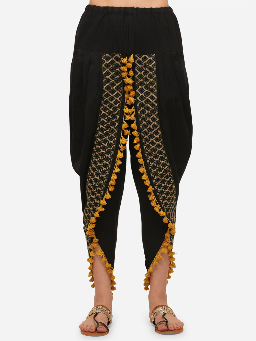 Black Dhoti with Pompon detailing (MFDHOTI01)