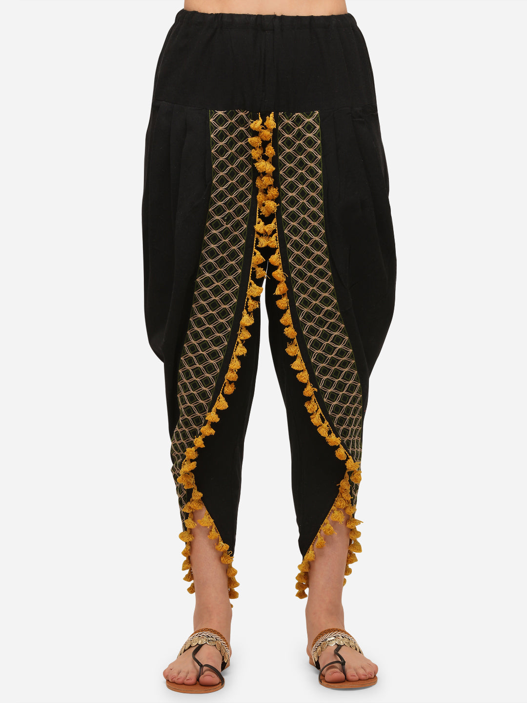 Black Dhoti with Pompon detailing (MFDHOTI01)