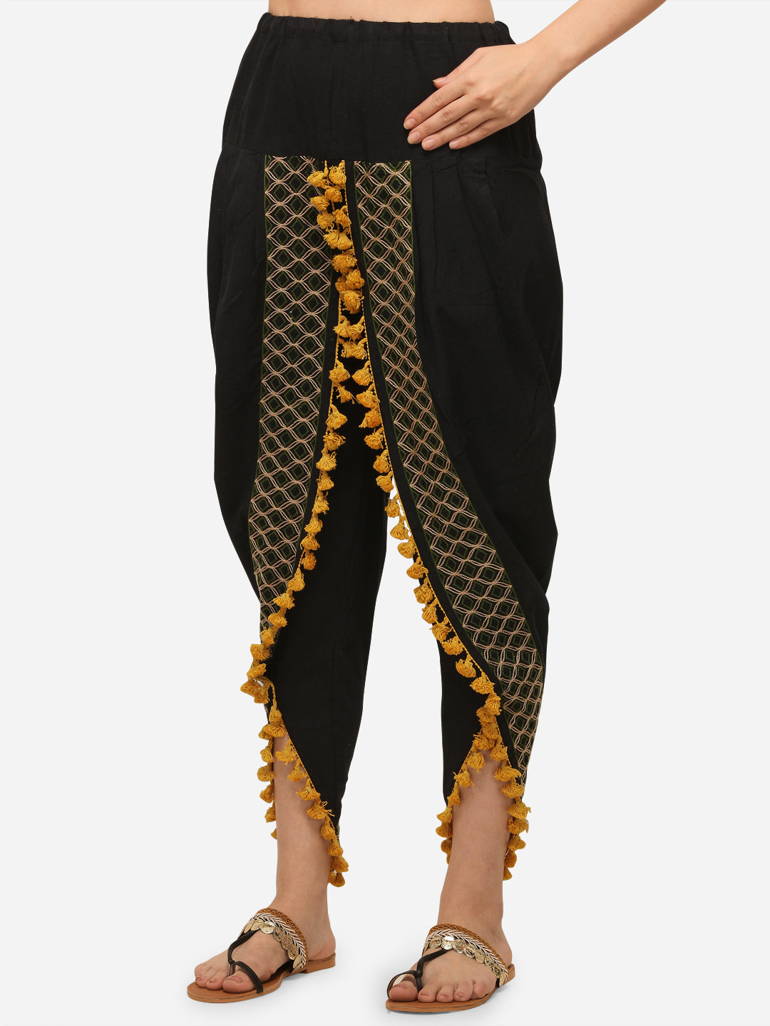 Black Dhoti with Pompon detailing (MFDHOTI01)
