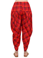 Black and Red Check Dhoti with Pompom Detailing (MFDHOTI02)