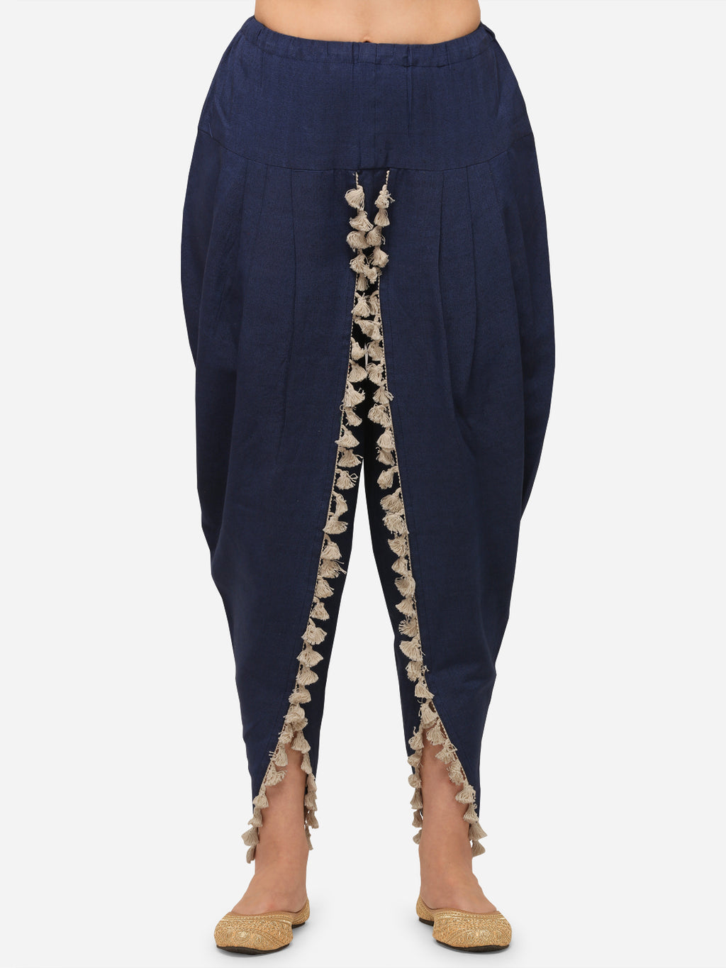 Navy Blue Dhoti with Beign lace at the edges (MFDHOTI05)