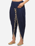 Navy Blue Dhoti with Beign lace at the edges (MFDHOTI05)