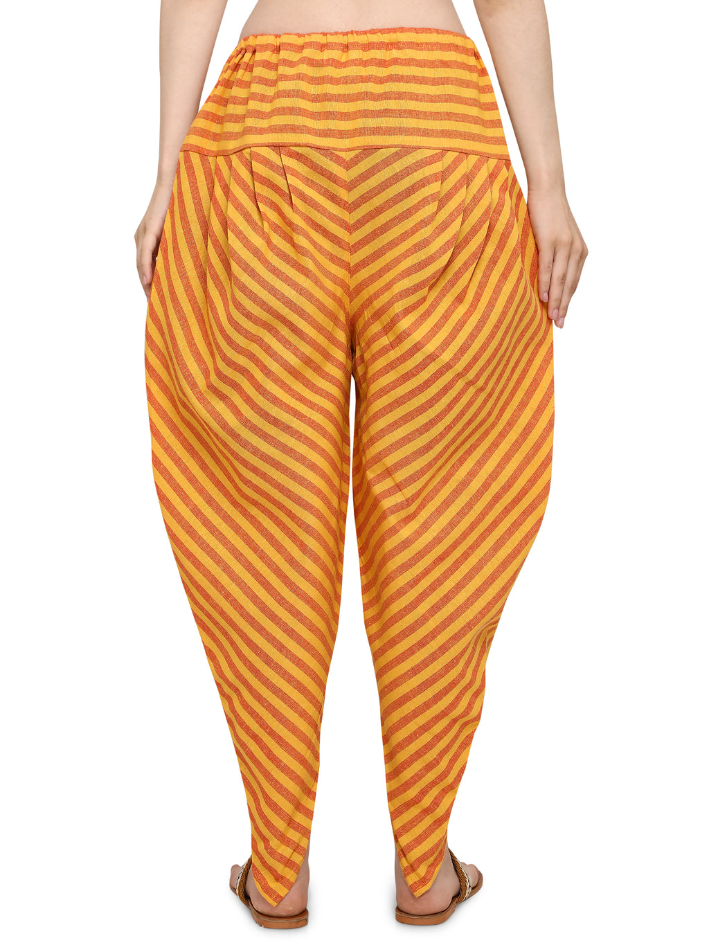 Mustard and Brown Striped Dhoti (MFDHOTI07)