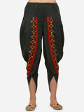Bottle Green dhoti with Multicoloured embroidery at the edges (MFDHOTI08)