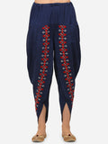 Navy Blue Dhoti with Red embroidery highlighted (MFDHOTI09)