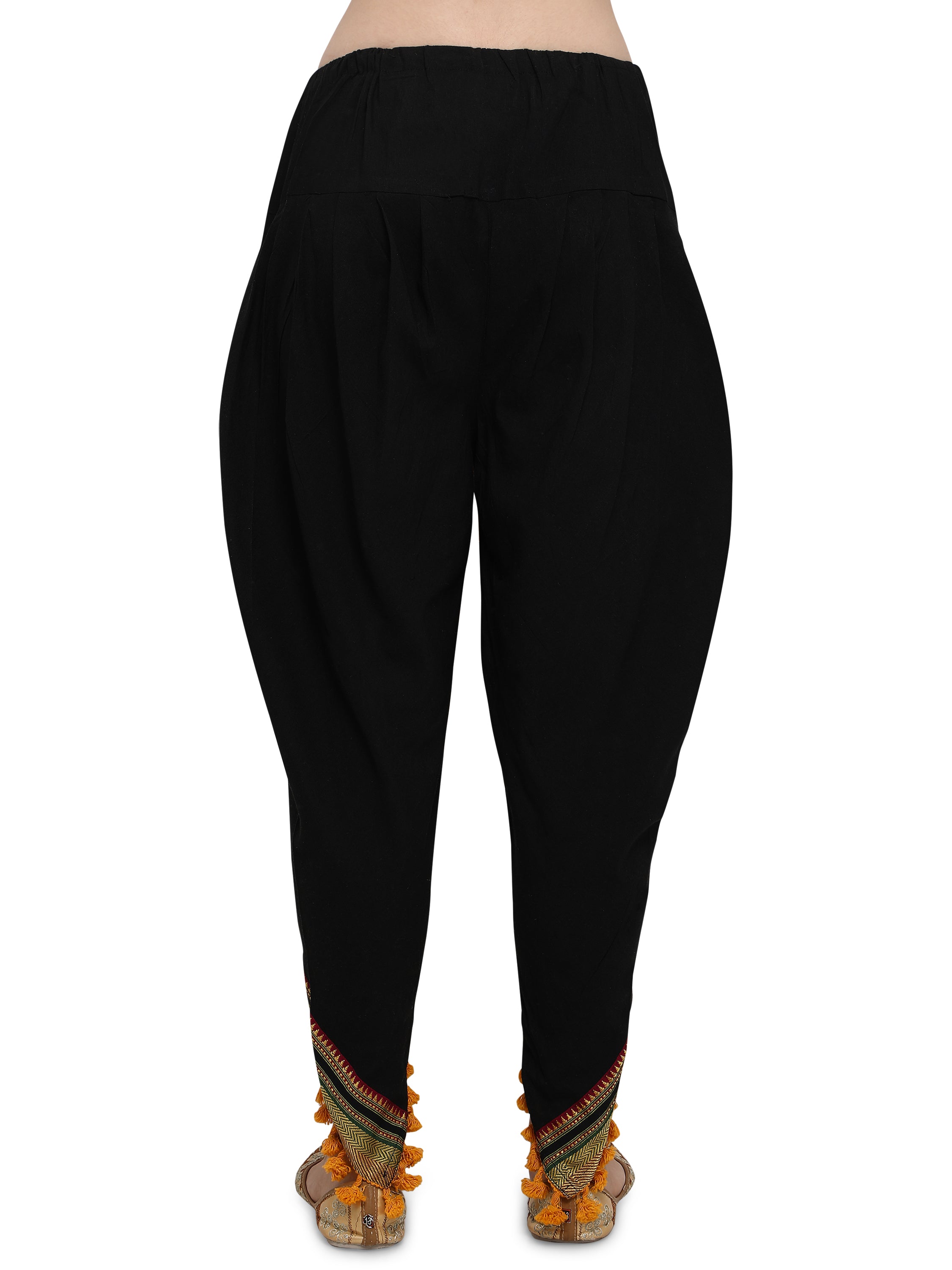 Black Dhoti with Zari Boarder and Pom pom detailing (MFDHOTI10)