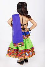 Banjara India Kutchi Emboidered Girls Chaniya Choli with Dupatta (CC-DMN) - Green