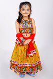 Banjara India Kutchi Emboidered Black Girls Chaniya Choli with Dupatta (CC-RJS) - Yellow