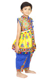 Embroidered Kedia Dhoti Set For Boys & Girls- KD-RGR-Yellow