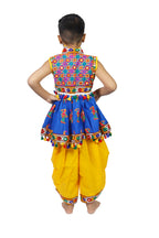 Embroidered Kedia Dhoti Set For Boys & Girls- KD-RGR-Blue