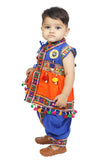 Embroidered Kedia Dhoti Set For Boys & Girls- KD-BGD-Orange