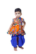 Embroidered Kedia Dhoti Set For Boys & Girls- KD-RGR-Orange