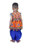 Embroidered Kedia Dhoti Set For Boys & Girls- KD-RGR-Orange